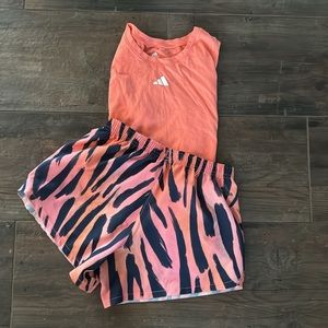 Girls Adidas soccer tank and matching shorts